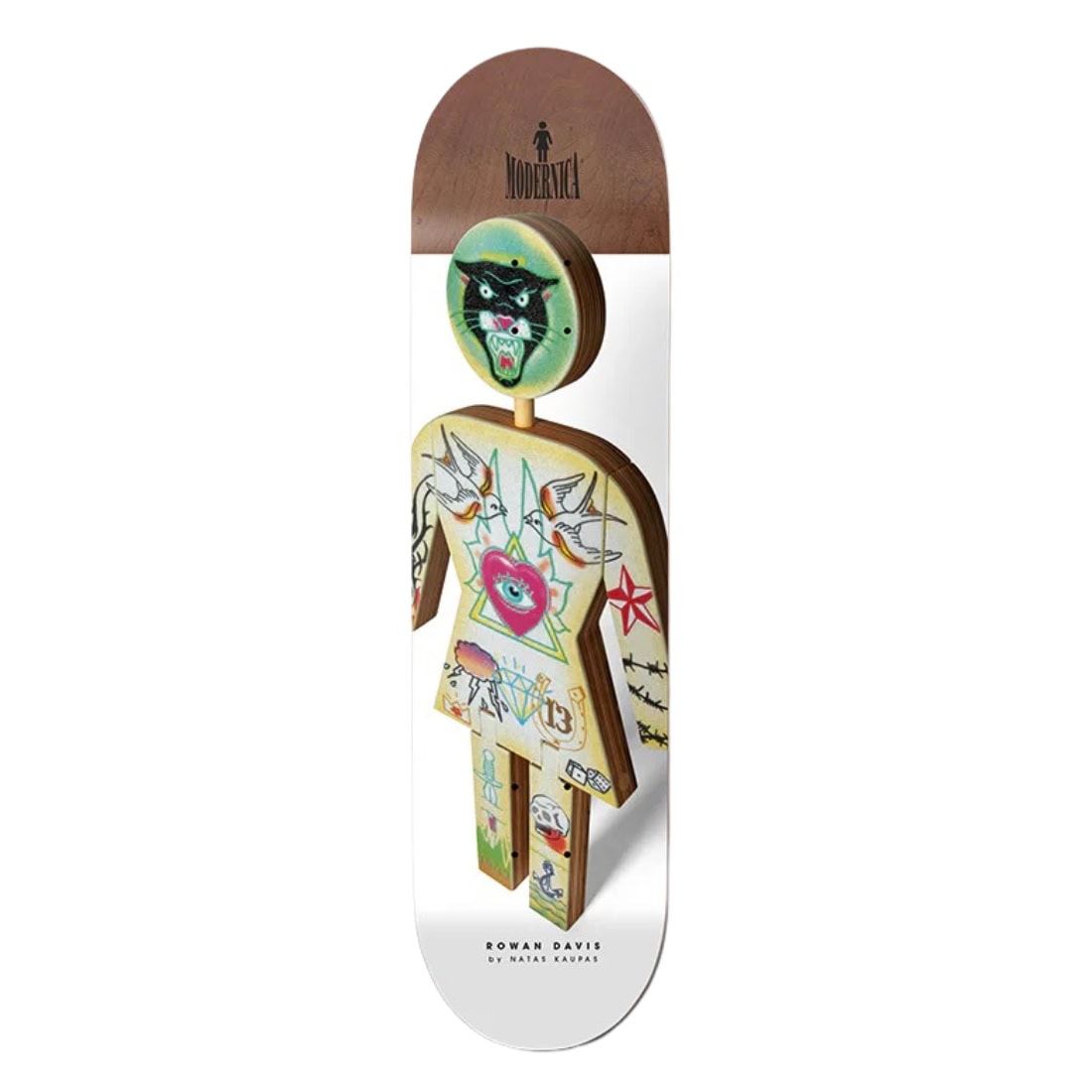 Girl 8.125&quot; Davis Modernica x Natas Kaupas Deck - White - Skateboard Deck by Girl 8.125 inch