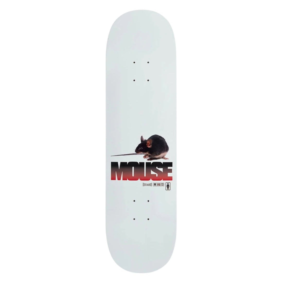 Girl 8.375" Carroll Mouse One Off Deck - White - Skateboard Deck by Girl 8.37 inch