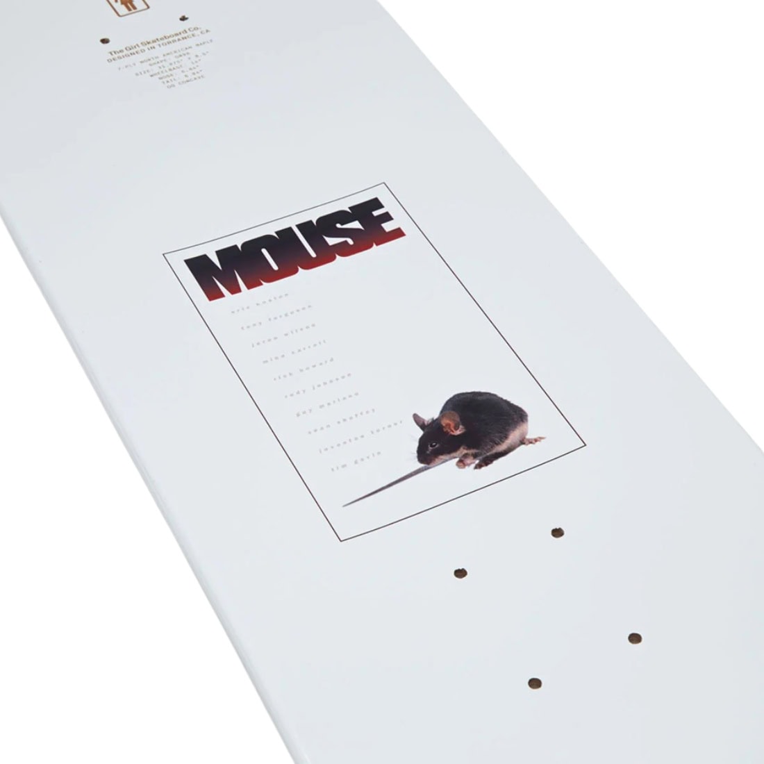 Girl 8.375" Carroll Mouse One Off Deck - White - Skateboard Deck by Girl 8.37 inch