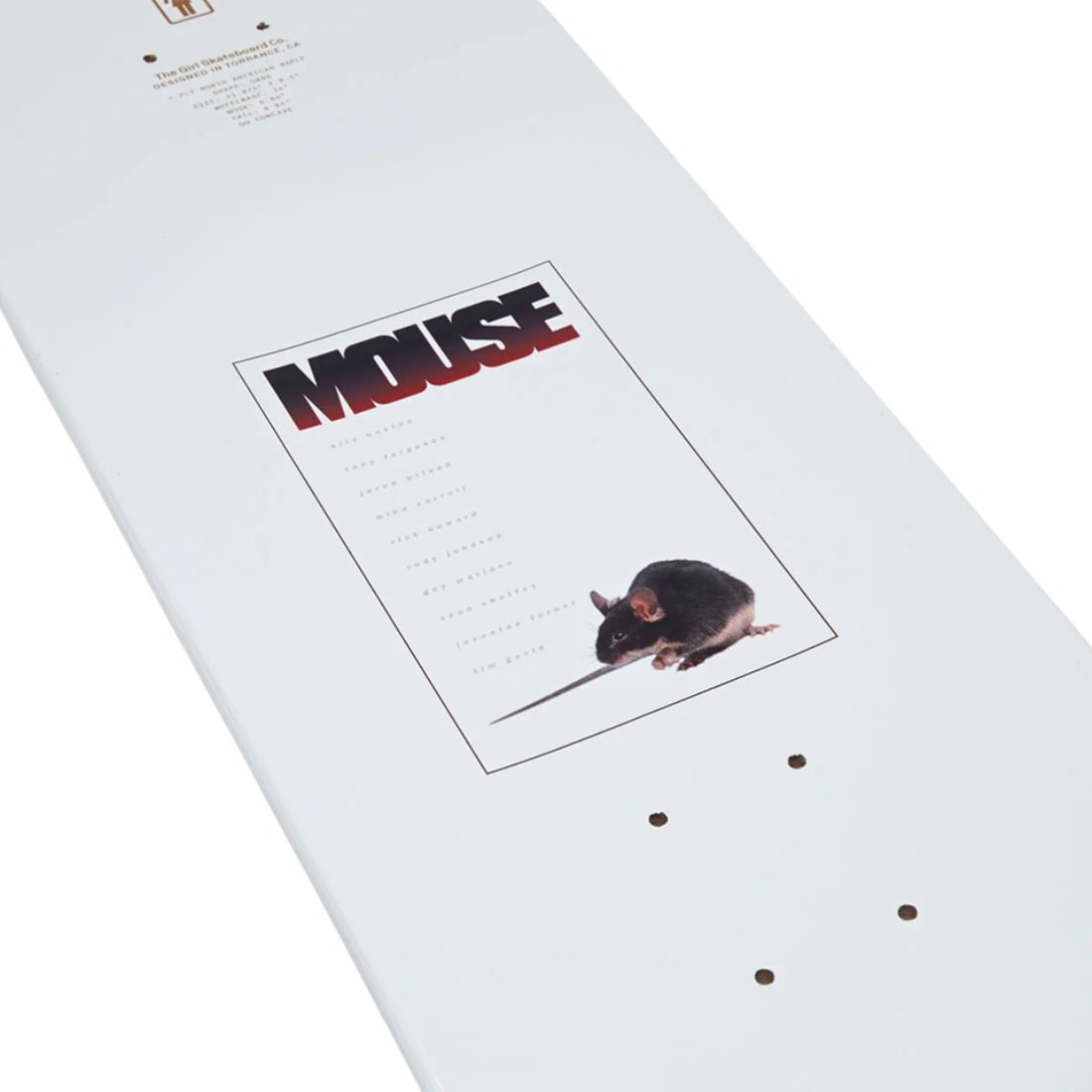 Girl 8.5" Carroll Mouse One Off Deck - White - Skateboard Deck by Girl 8.5 inch