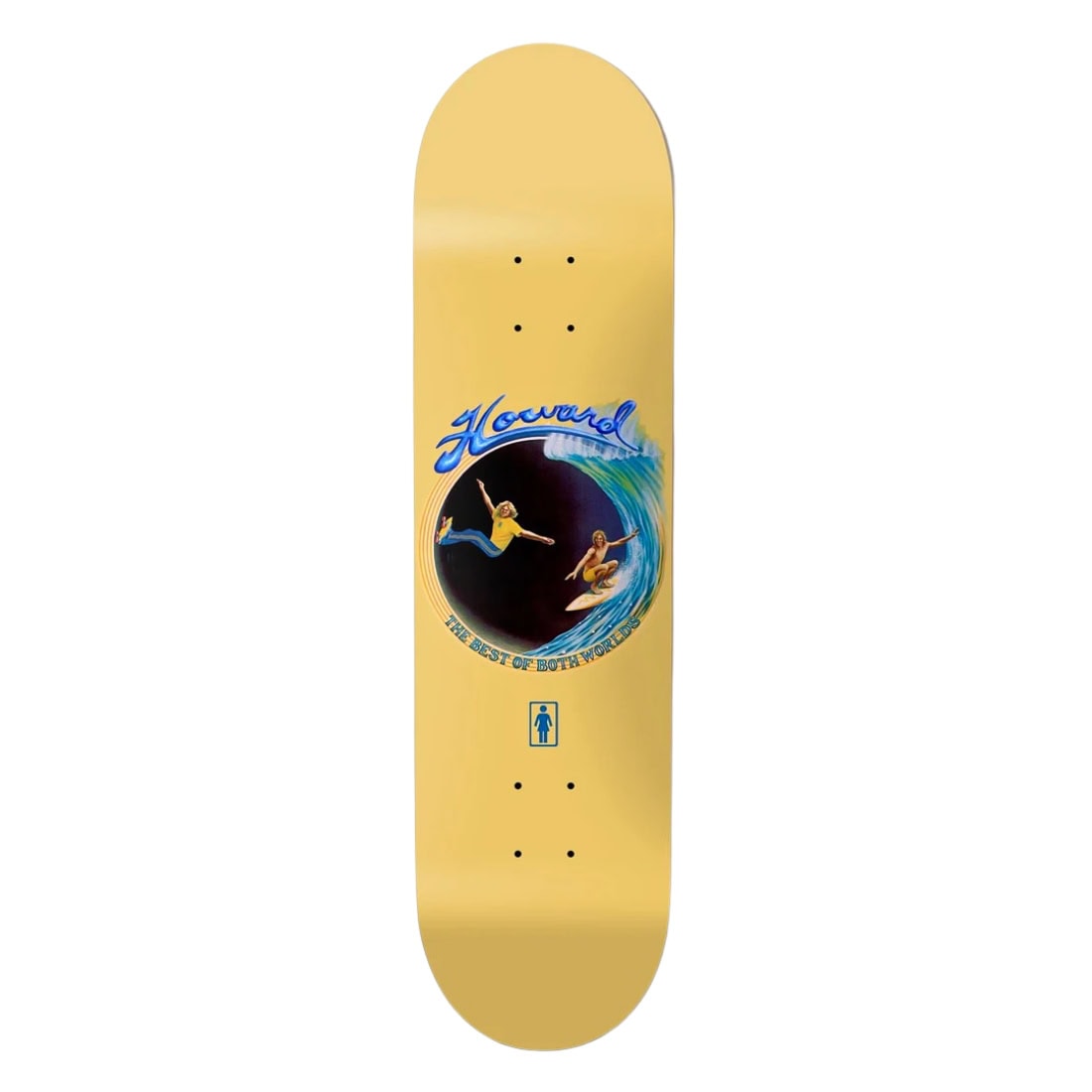 Girl 8.5" Howard Best Of Both Worlds Deck - Yellow - Skateboard Deck by Girl 8.5 inch