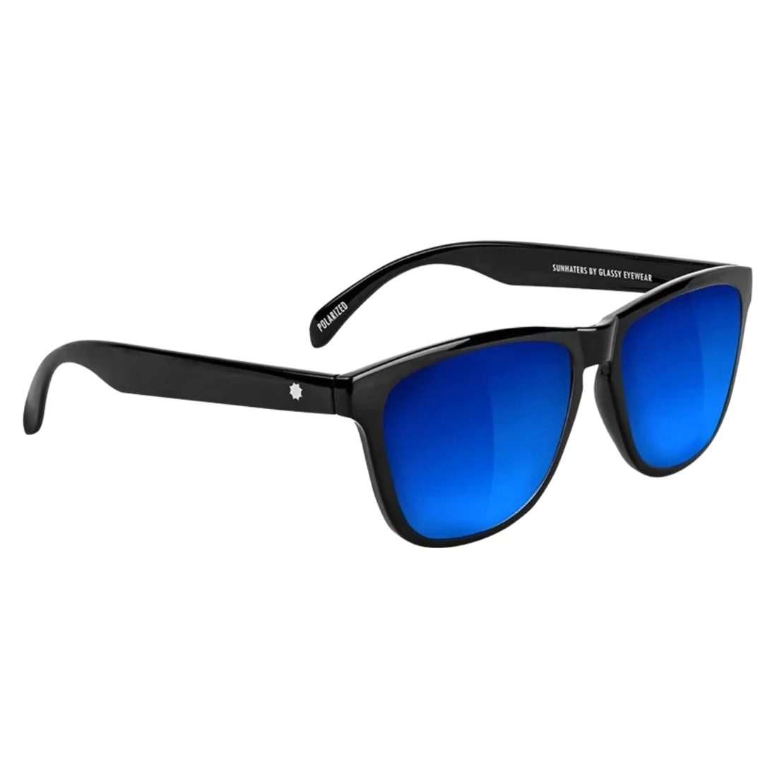 Glassy Deric Sunglasses - Black/Blue Mirror - Square/Rectangular Sunglasses by Glassy