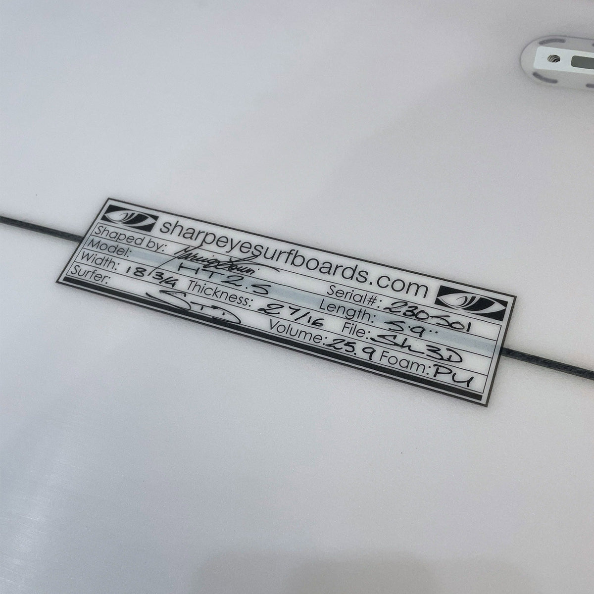 Sharpeye 5'9 HT2.5 (Holy Toledo) Surfboard - White - Shortboard by Sharpeye 5ft 9