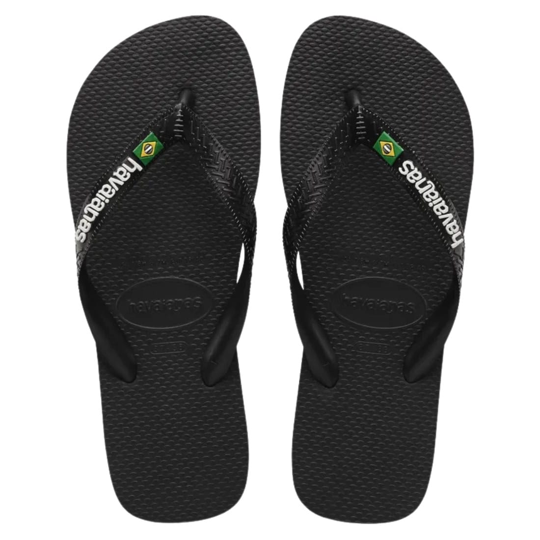 Havaianas Brasil Logo Flip Flop - Black/Black - Mens Flip Flops by Havaianas