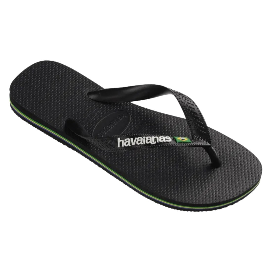 Havaianas Brasil Logo Flip Flop - Black/Black - Mens Flip Flops by Havaianas