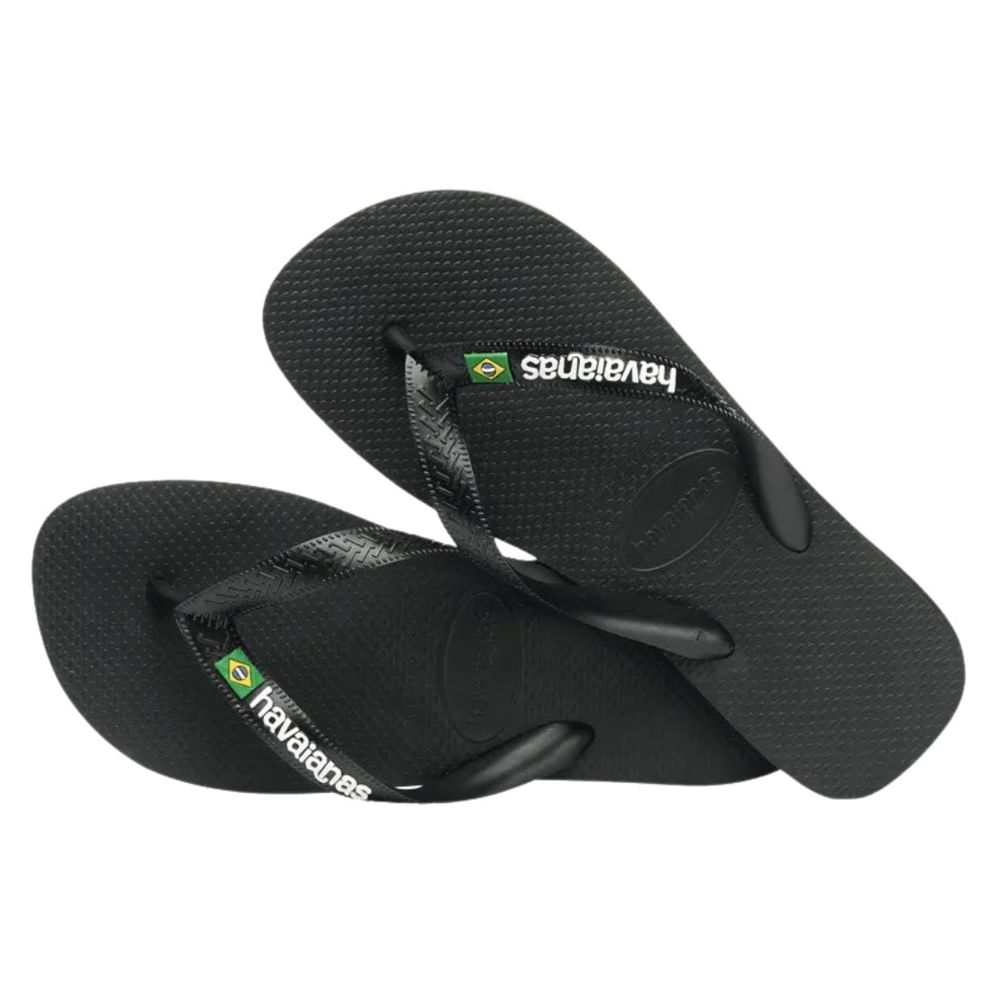 Havaianas Brasil Logo Flip Flop - Black/Black - Mens Flip Flops by Havaianas