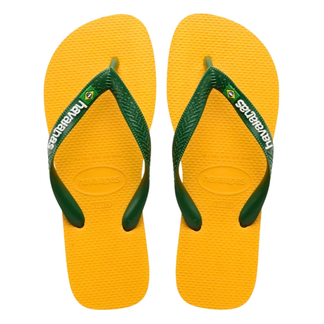 Havaianas Brasil Logo Flip Flop - Pop Yellow - Mens Flip Flops by Havaianas