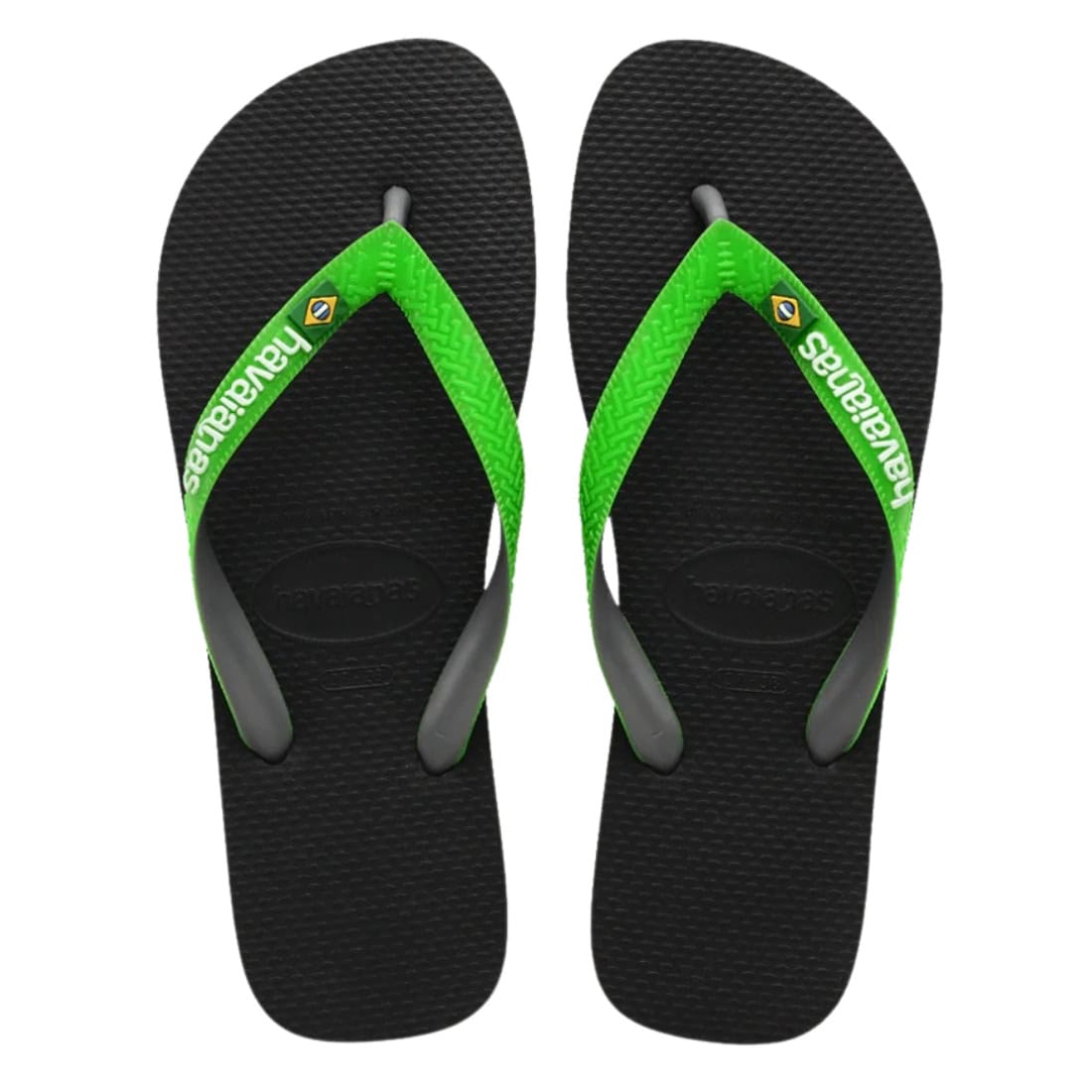 Havaianas Brasil Mix Flip Flop - Black/Lime Green - Mens Flip Flops by Havaianas