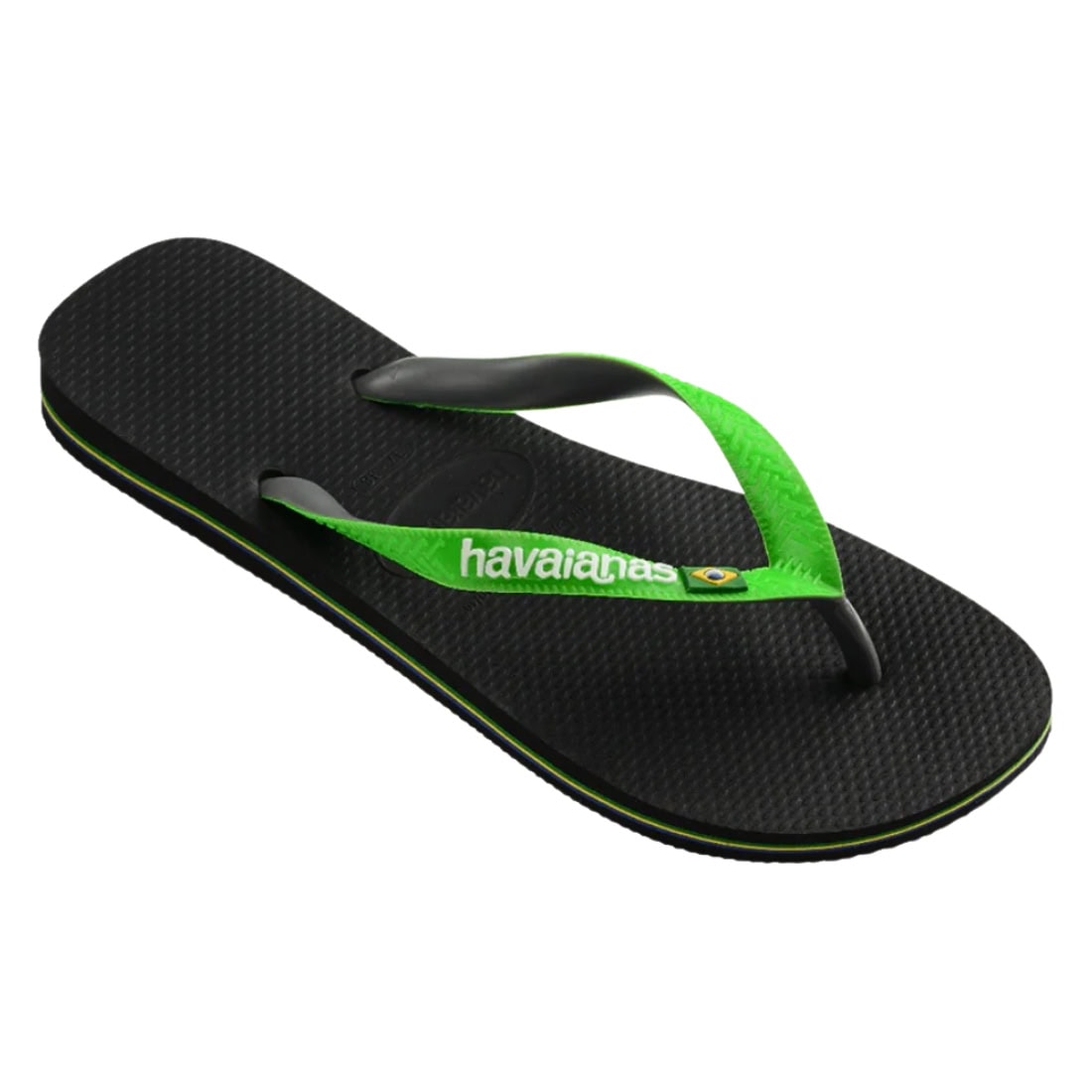 Havaianas Brasil Mix Flip Flop - Black/Lime Green - Mens Flip Flops by Havaianas