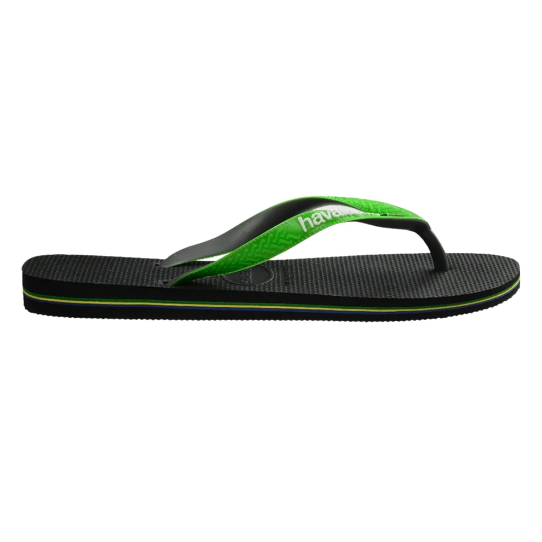Havaianas Brasil Mix Flip Flop - Black/Lime Green - Mens Flip Flops by Havaianas