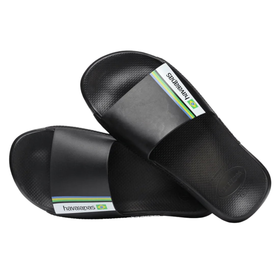 Havaianas Classic Brasil Slides - Black - Mens Flip Flops by Havaianas