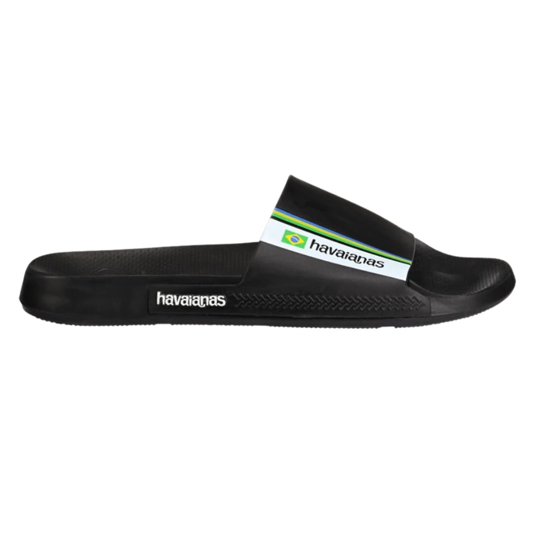 Havaianas Classic Brasil Slides - Black - Mens Flip Flops by Havaianas