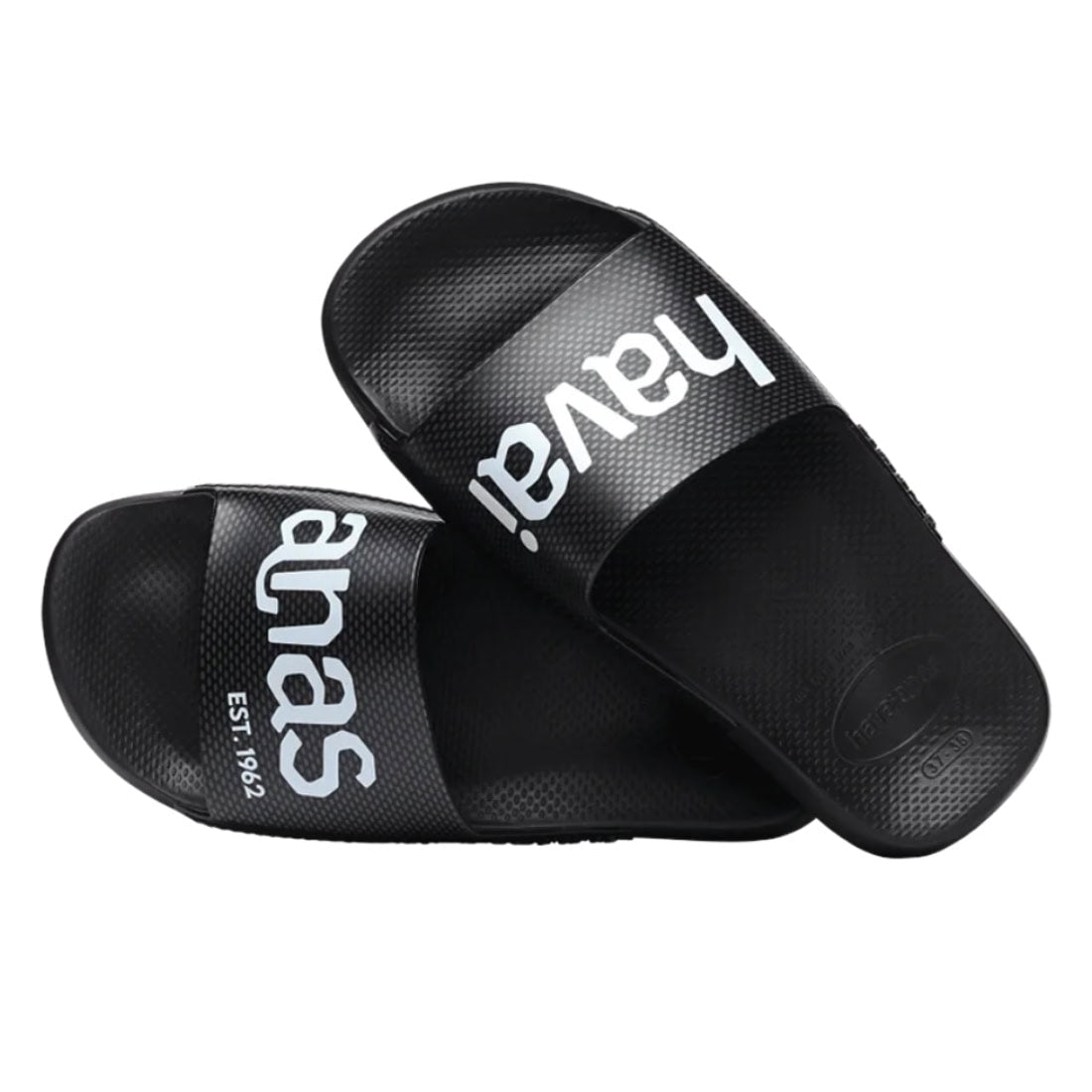 Havaianas Classic Logomania Slides - Black/Black - Mens Flip Flops by Havaianas