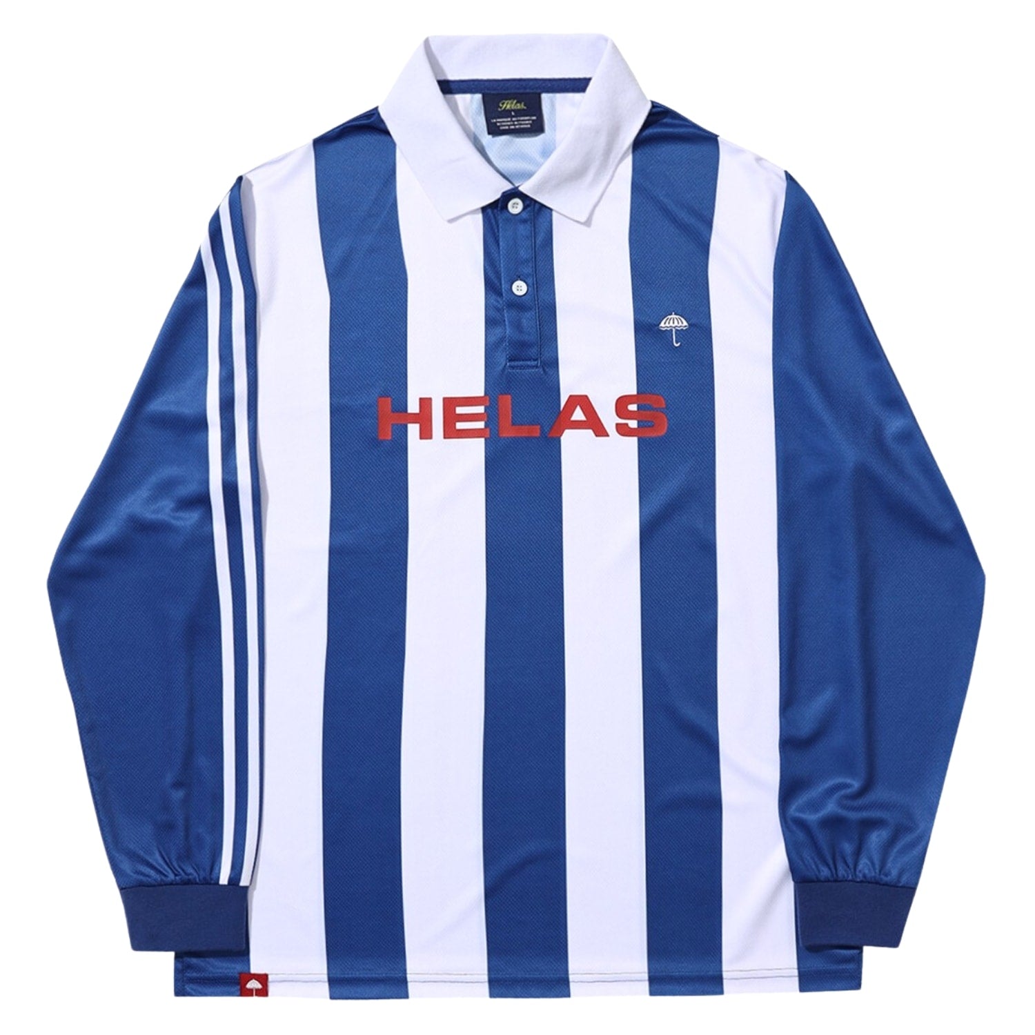 Helas Blokecore Longsleeve Polo Shirt - Blue - Mens Polo Shirt by Helas