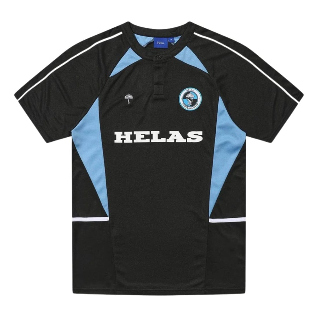 Helas Dolphin Football Polo T-Shirt - Black/Blue - Mens Graphic T-Shirt by Helas