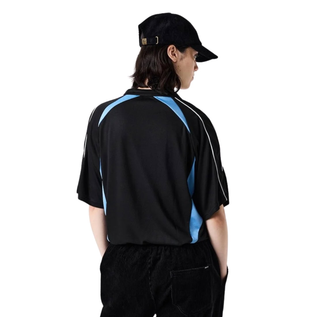 Helas Dolphin Football Polo T-Shirt - Black/Blue - Mens Graphic T-Shirt by Helas