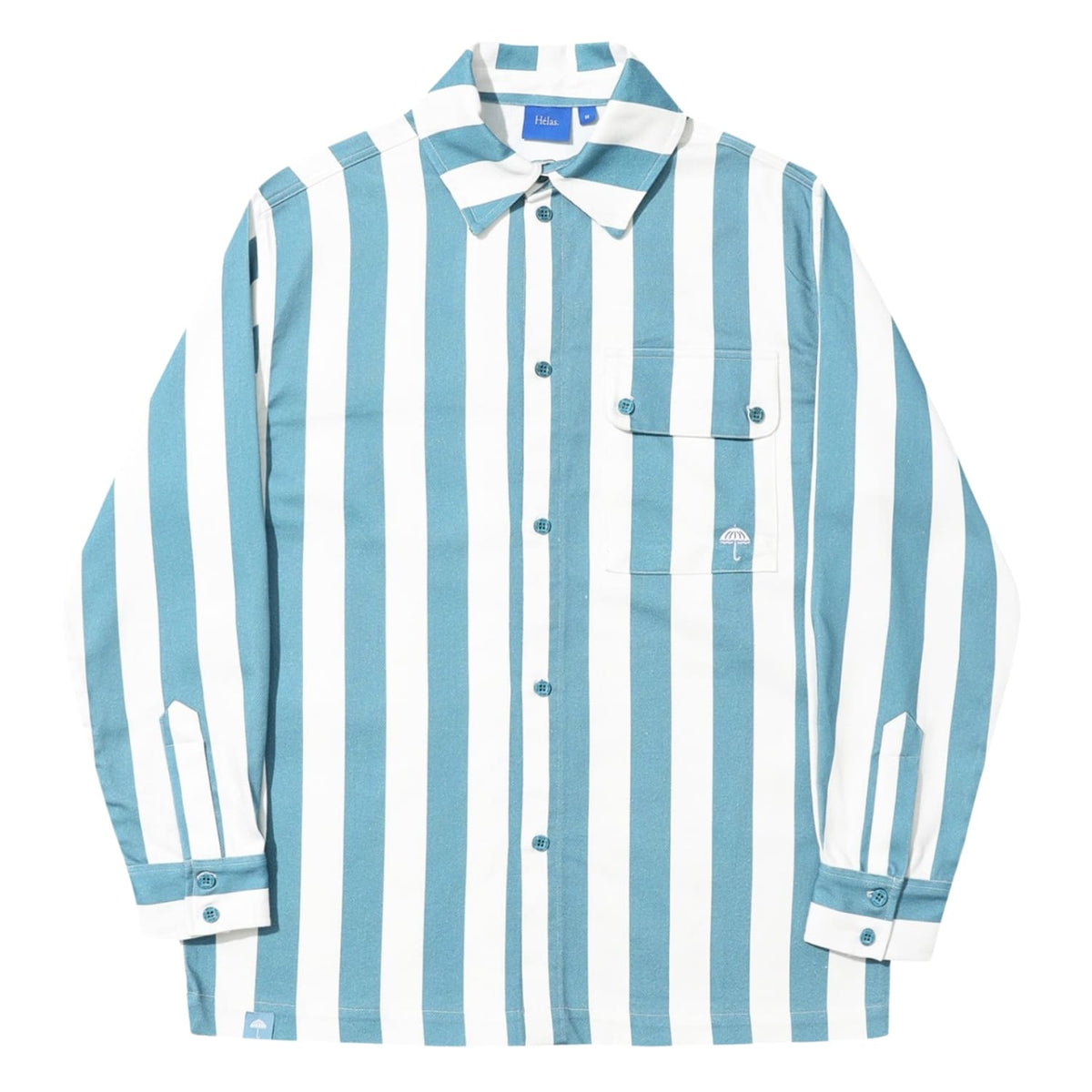 Helas Liner Longsleeve Shirt - White/Blue - Mens Casual Shirt by Helas