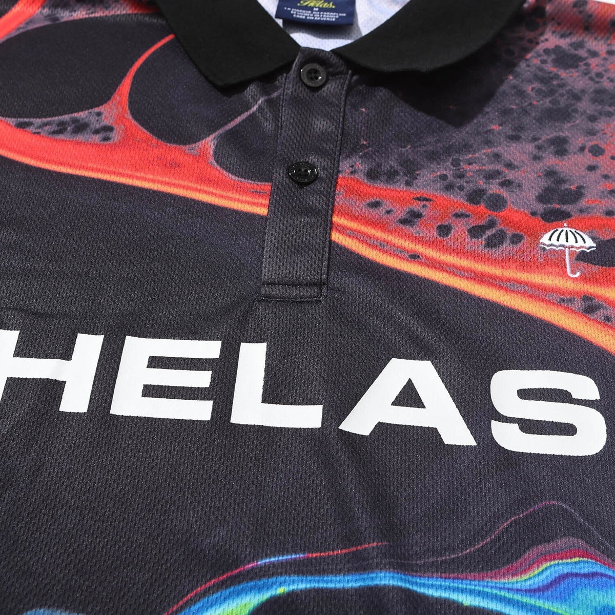Helas Liquid Longsleeve Polo Shirt - Black - Mens Polo Shirt by Helas