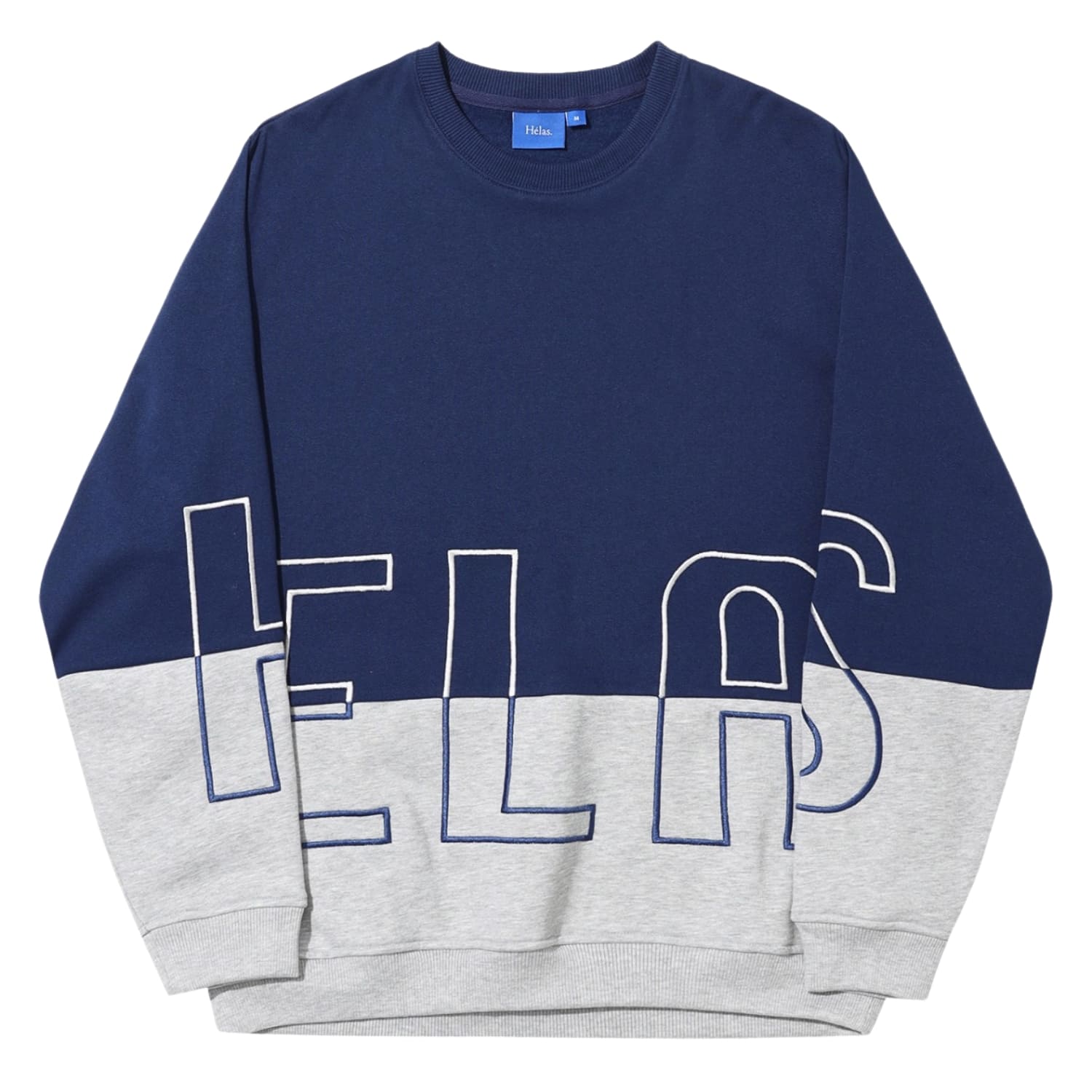 Helas Negative Crewneck Sweatshirt - Heather Grey Navy - Mens Crew Neck Sweatshirt by Helas