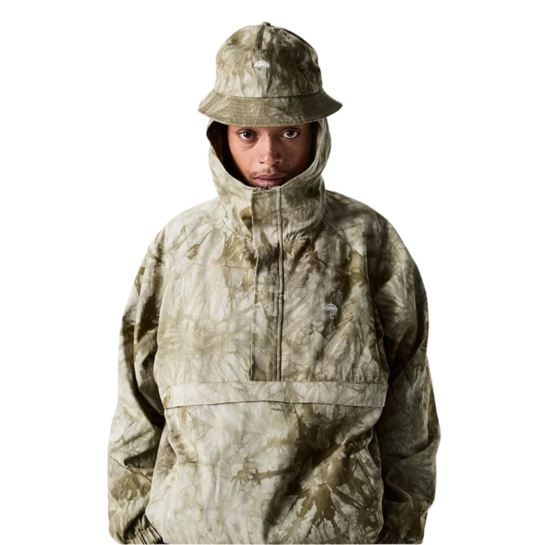 Helas Tie Camo Quarter Zip Jacket - Beige - Mens Casual Jacket by Helas