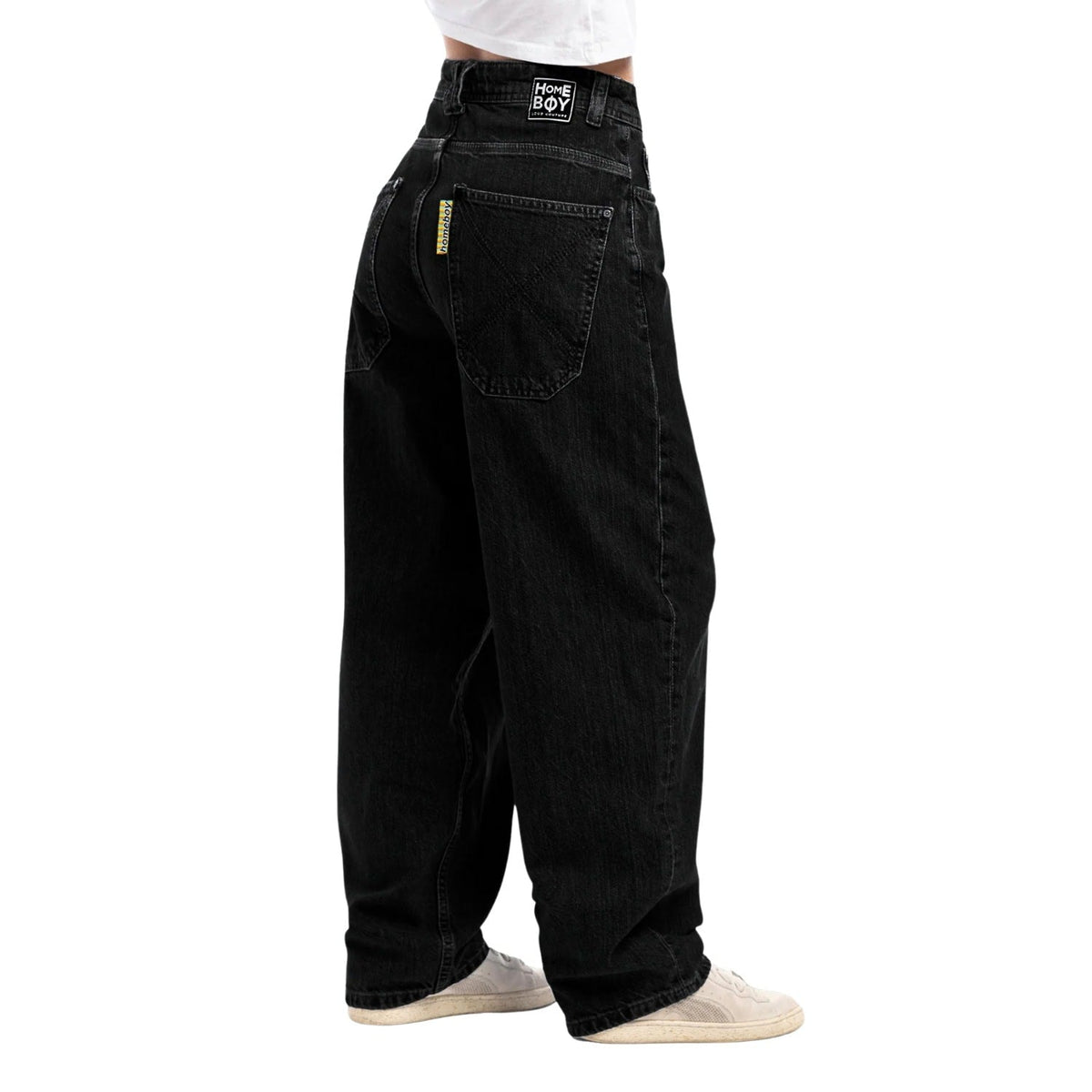 Home Boy X-Tra Monster Baggy Denim - Washed Black - Mens Relaxed/Loose Denim Jeans by Home Boy