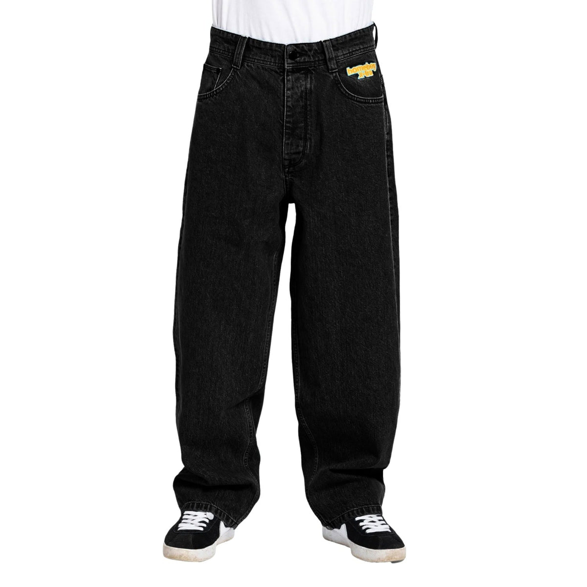 Home Boy X-Tra Monster Baggy Denim - Washed Black - Mens Relaxed/Loose Denim Jeans by Home Boy