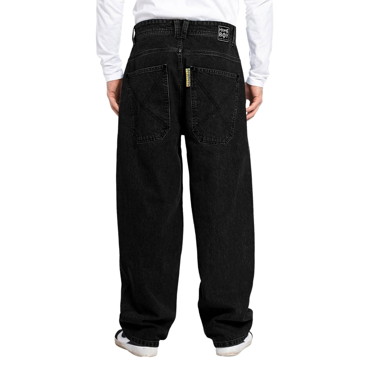 Home Boy X-Tra Monster Baggy Denim - Washed Black - Mens Relaxed/Loose Denim Jeans by Home Boy