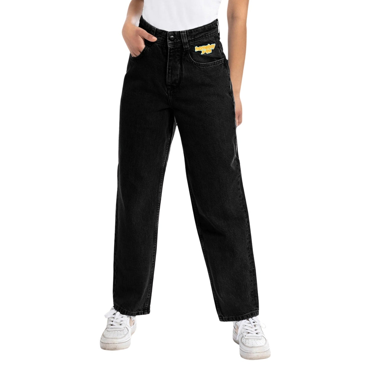 Home Boy X-Tra Baggy Denim - Washed Black - Mens Relaxed/Loose Denim Jeans by Home Boy