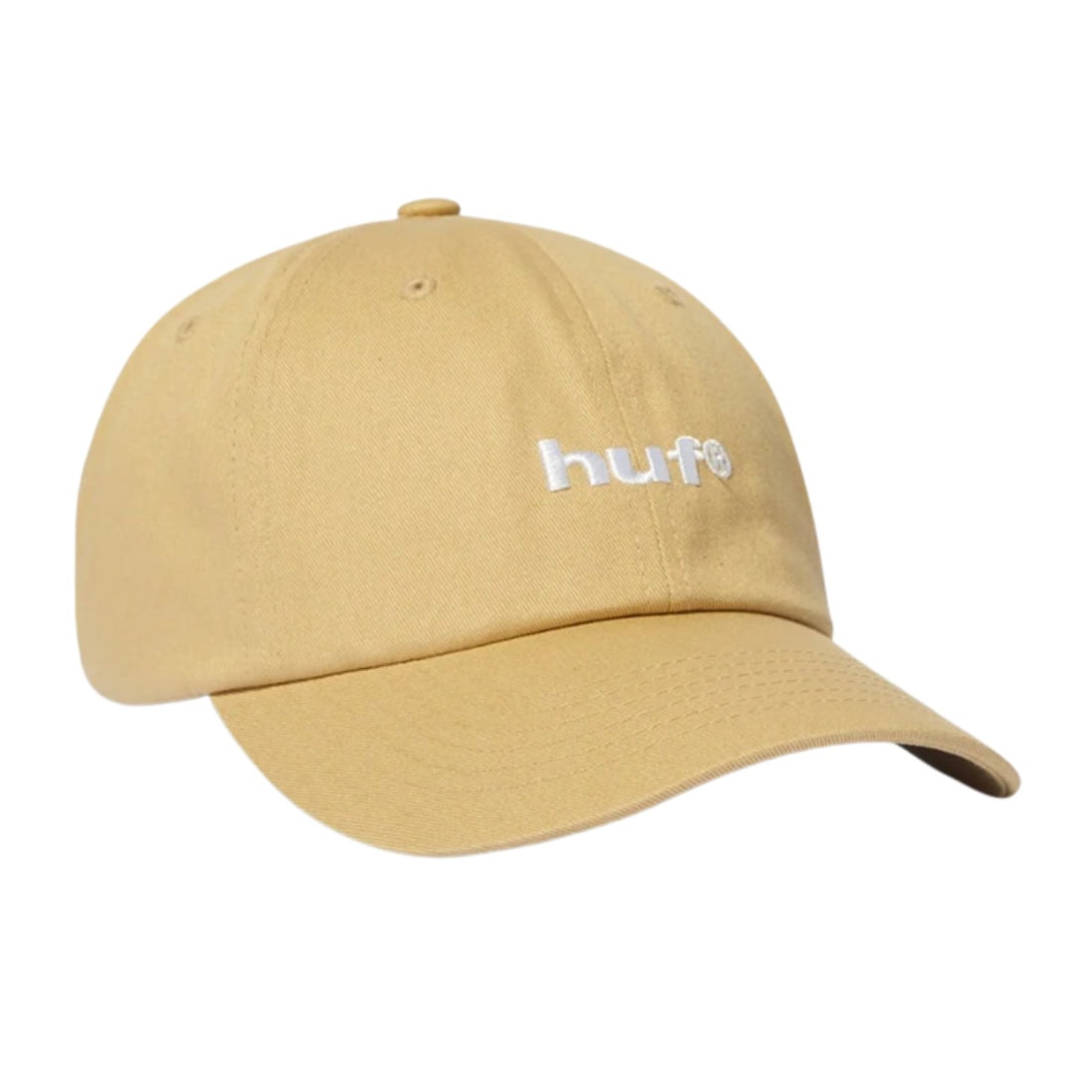 Huf 89 Embroidered 6 Panel Curved Hat - Khaki/White - Strapback Cap by Huf One Size