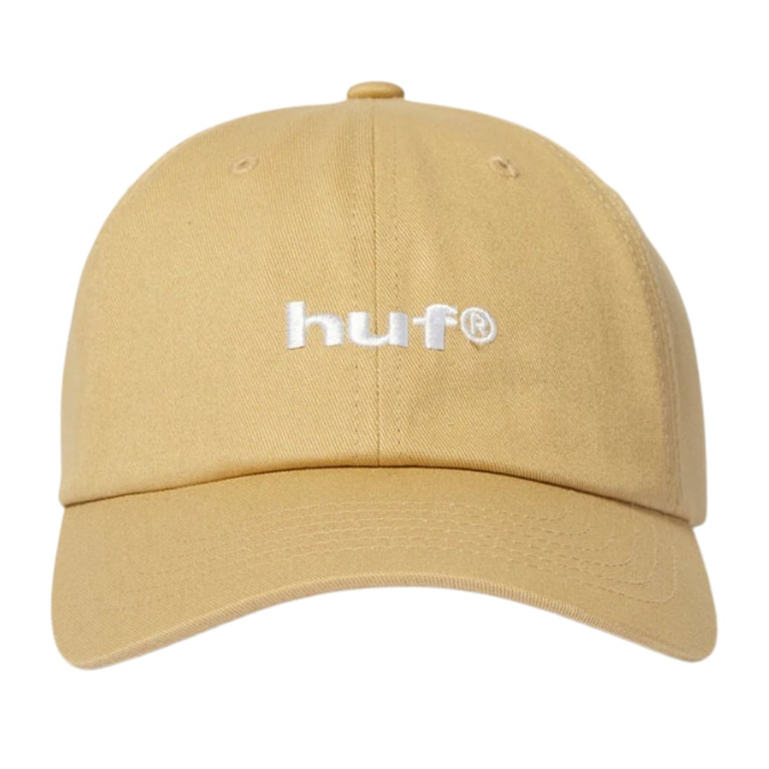 Huf 89 Embroidered 6 Panel Curved Hat - Khaki/White - Strapback Cap by Huf One Size