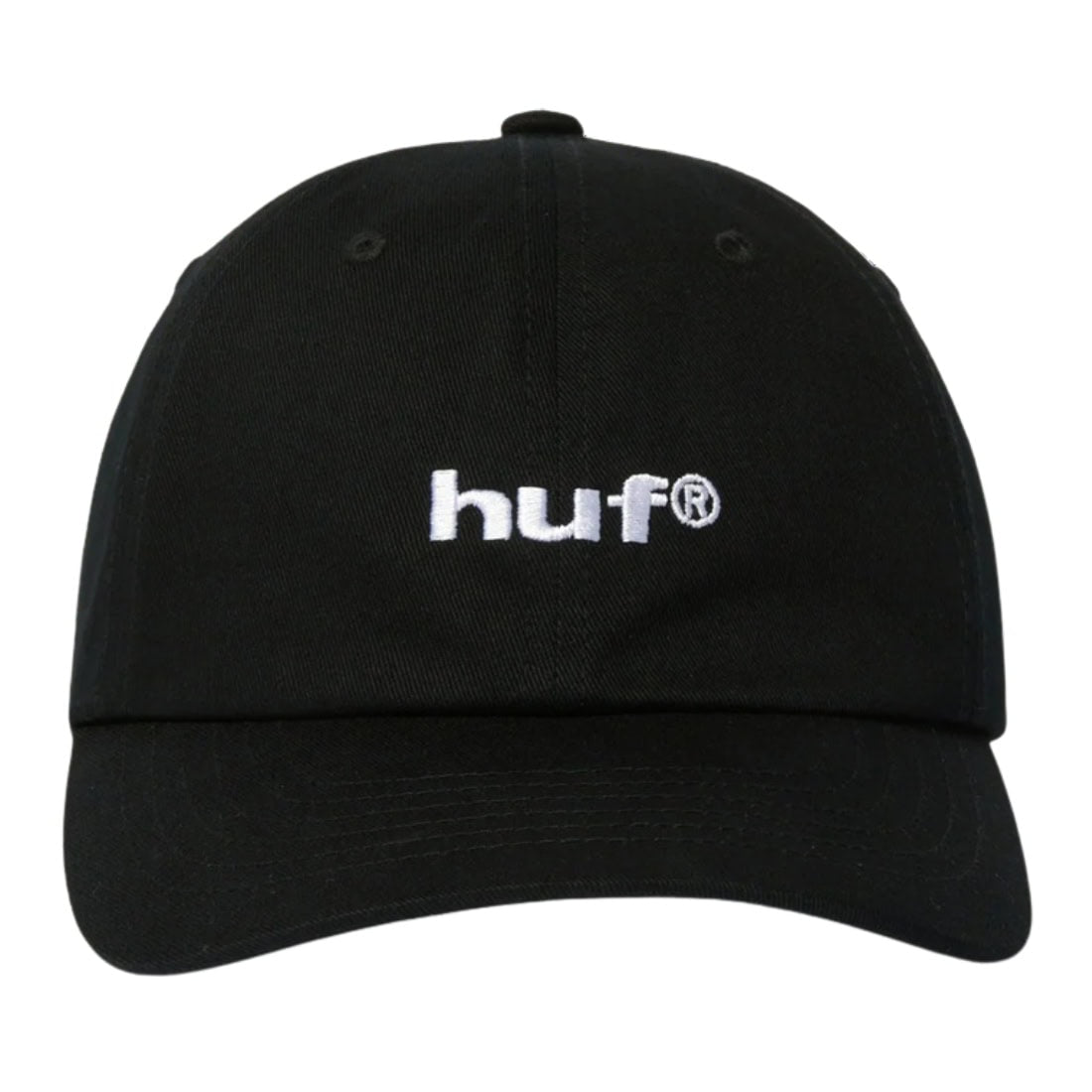 Huf 89 Embroidered 6 Panel CV Hat - Black/White - Snapback Cap by Huf One Size
