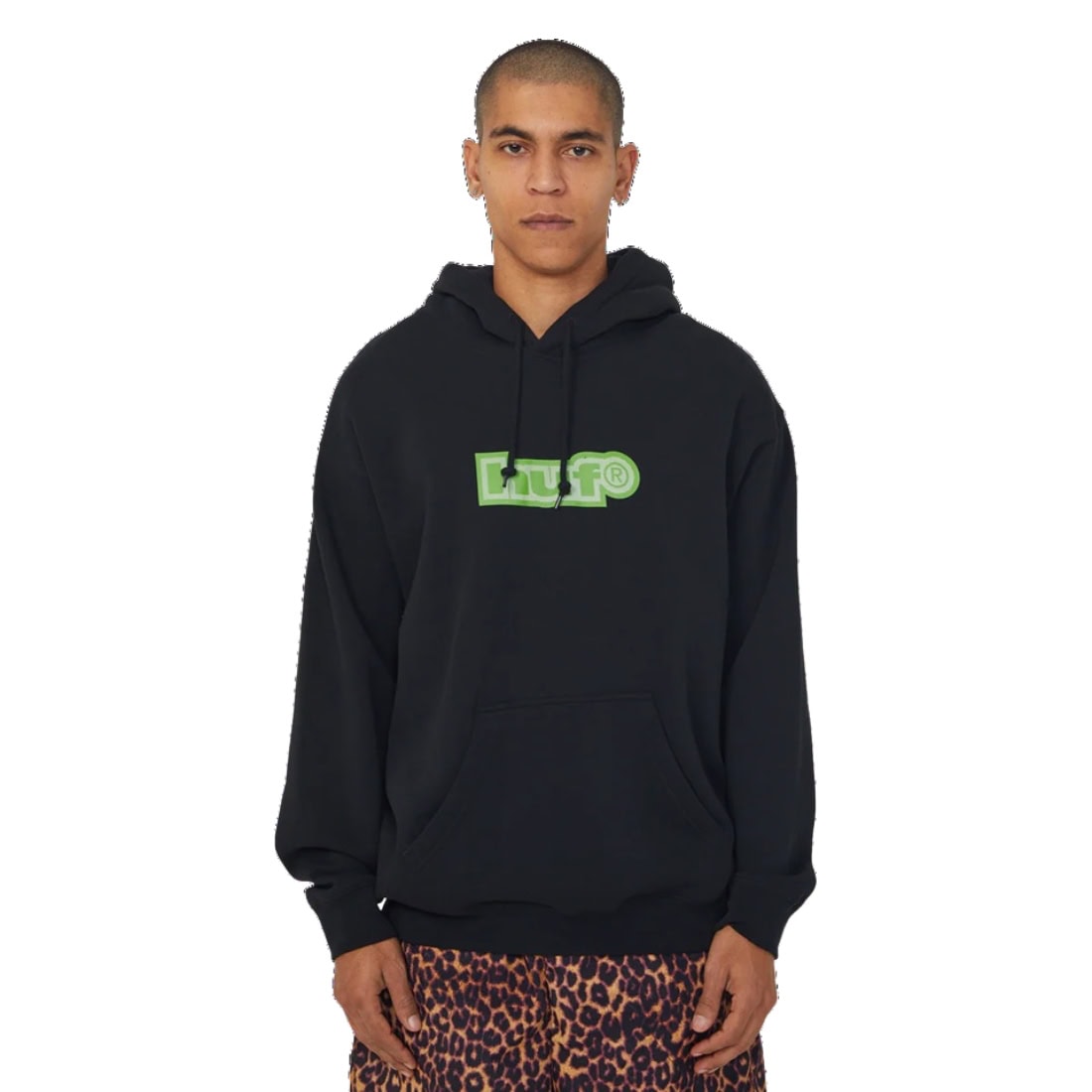 Huf 89 Outline Pullover Hoodie - Black - Mens Pullover Hoodie by Huf