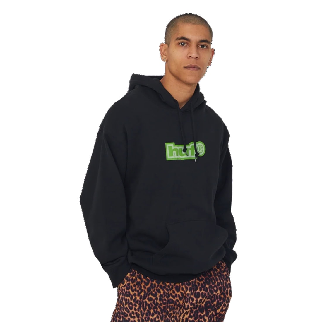 Huf 89 Outline Pullover Hoodie - Black - Mens Pullover Hoodie by Huf