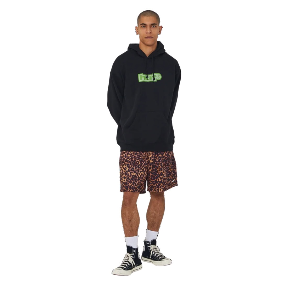 Huf 89 Outline Pullover Hoodie - Black - Mens Pullover Hoodie by Huf