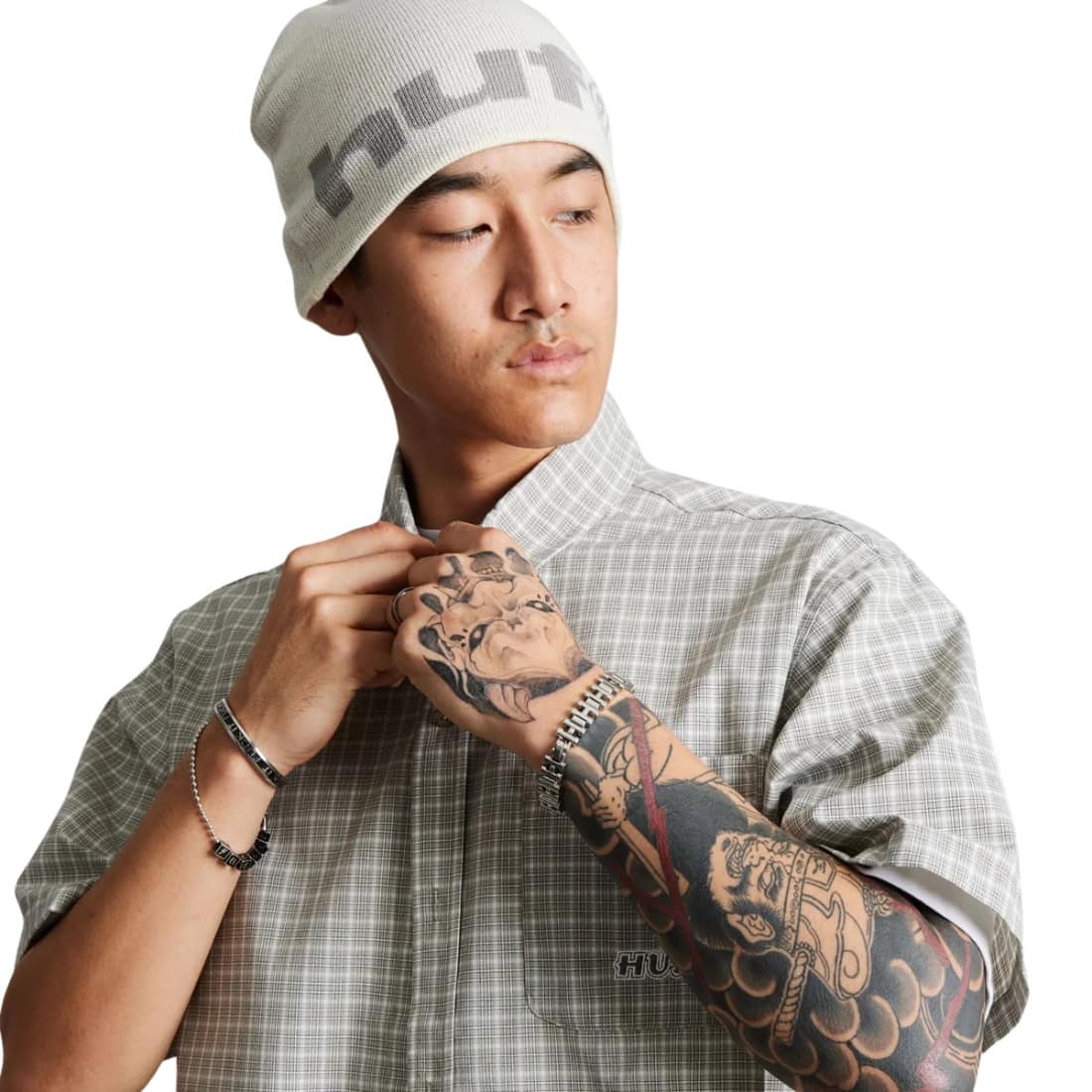 Huf 89 Skull Beanie - Bleach/Grey - Basic Beanie by Huf