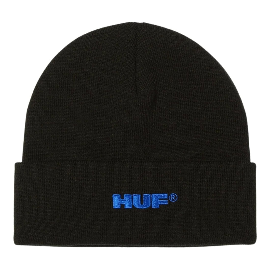 Huf All Caps Cuff Beanie - Black - Fold Beanie by Huf