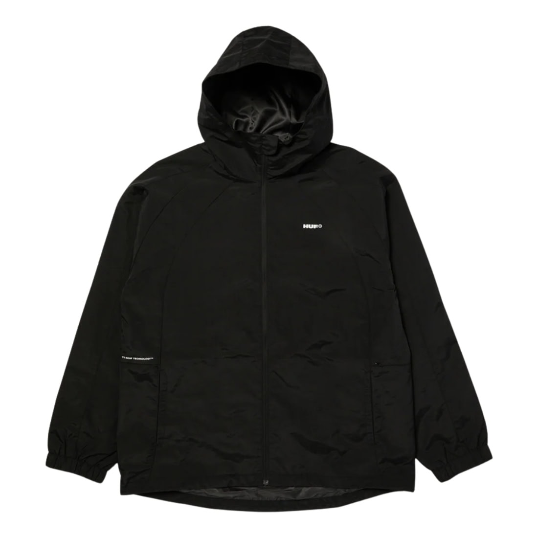 Huf All Caps Shell Jacket - Black - Mens Windbreaker/Rain Jacket by Huf