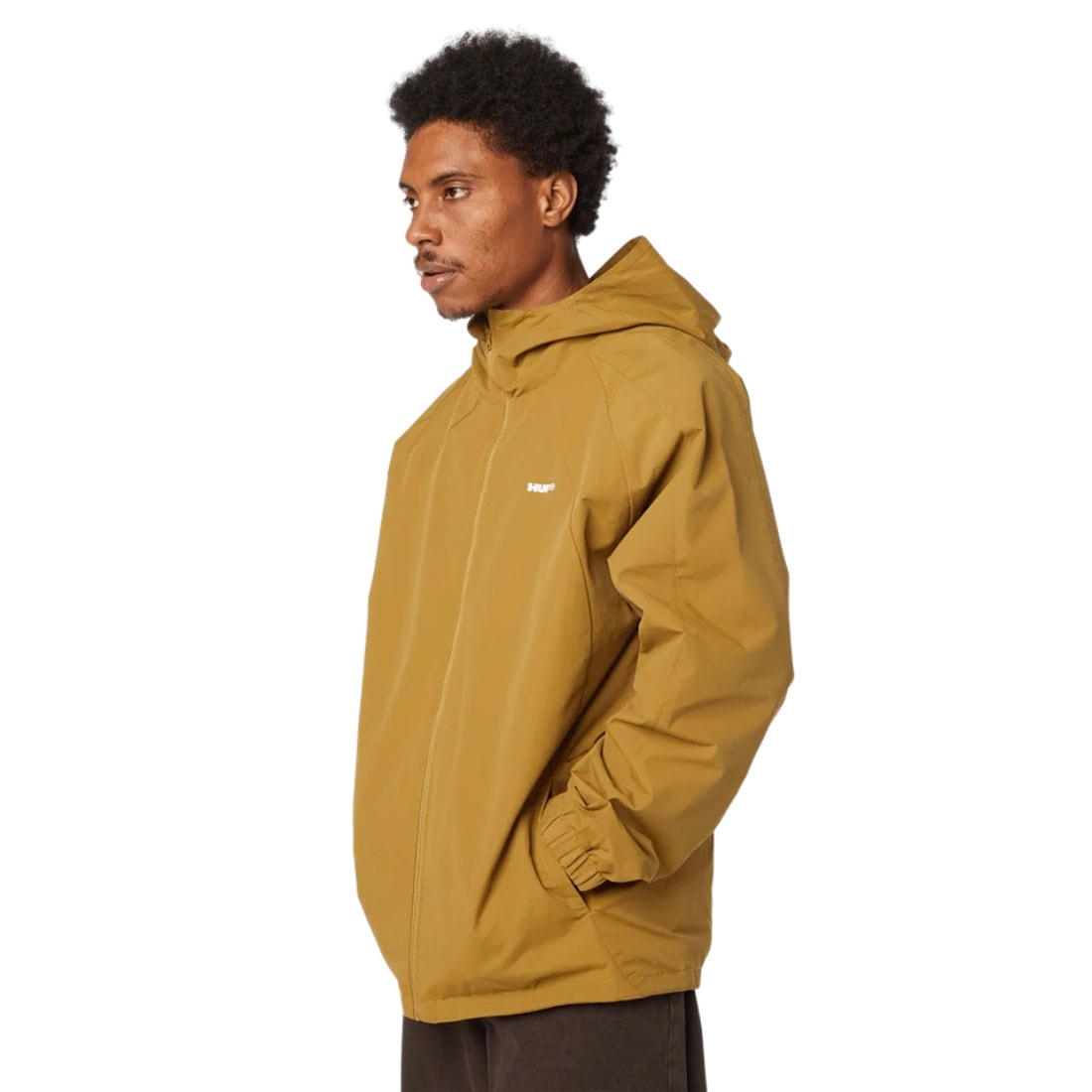 Huf All Caps Shell Jacket - Rich Brown - Mens Windbreaker/Rain Jacket by Huf
