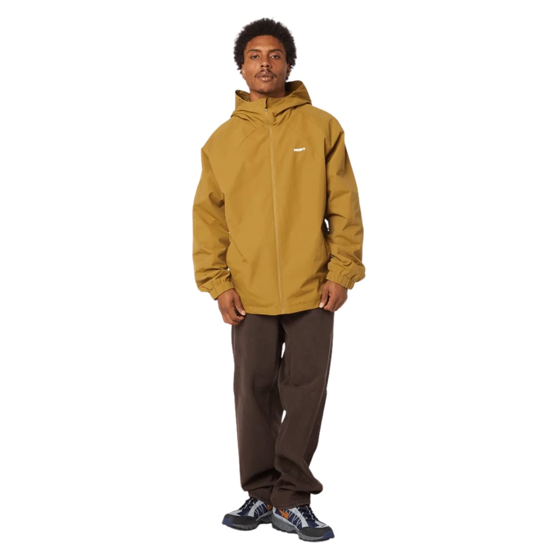Huf All Caps Shell Jacket - Rich Brown - Mens Windbreaker/Rain Jacket by Huf