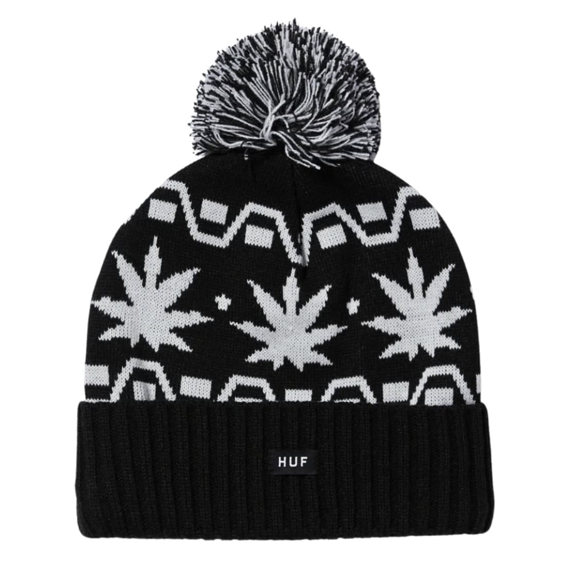 Huf Apres Cuff Pom Beanie - Black - Pom Beanie by Huf