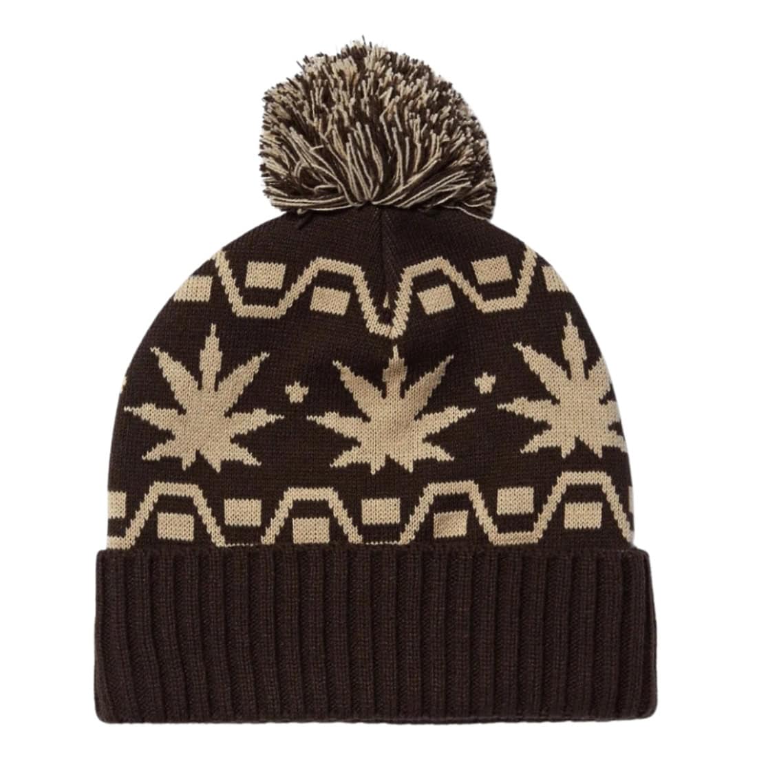 Huf Apres Cuff Pom Beanie - Brown - Pom Beanie by Huf