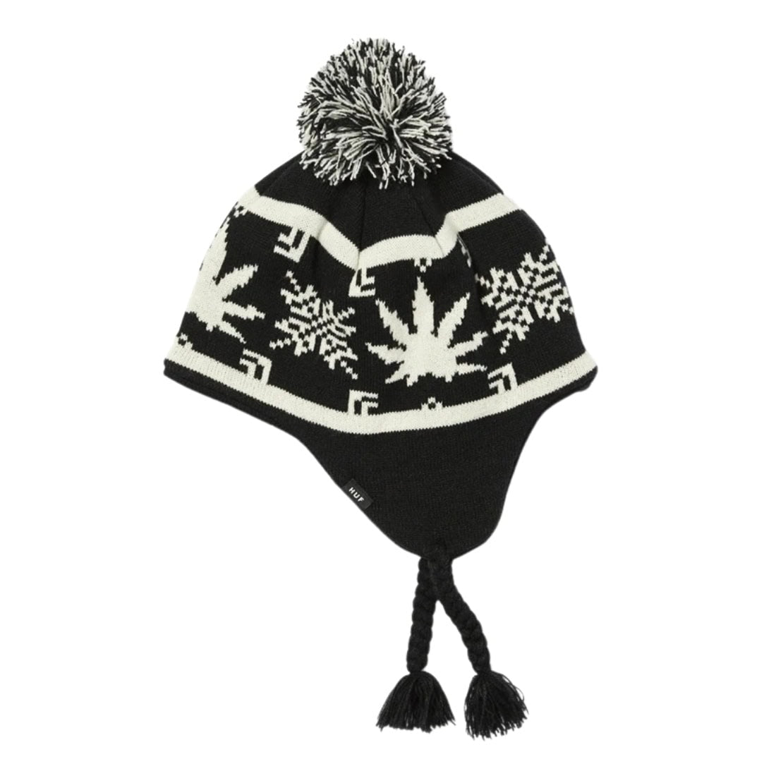 Huf Arctic Plantlife Braided Beanie - Black - Fold Beanie by Huf