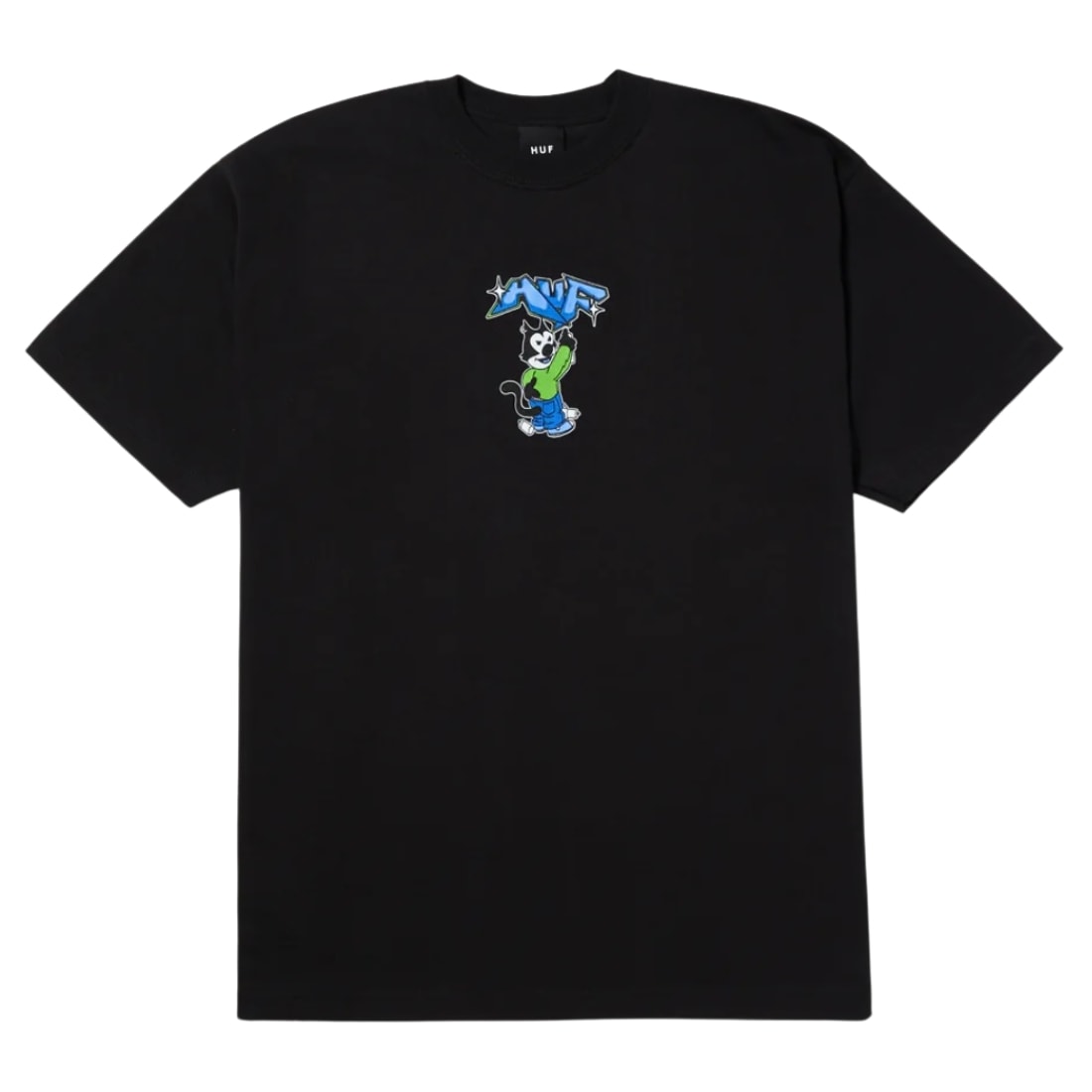 Huf Bad Cat T-Shirt - Black - Mens Graphic T-Shirt by Huf