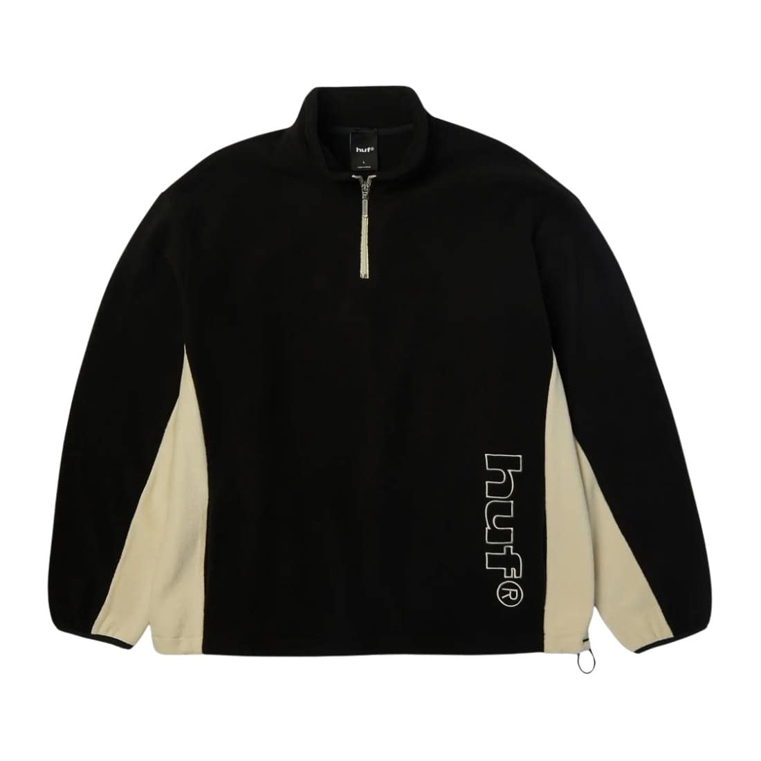 Huf Basecamp Quarter Zip Polar Fleece - Black - Mens Pullover Hoodie by Huf