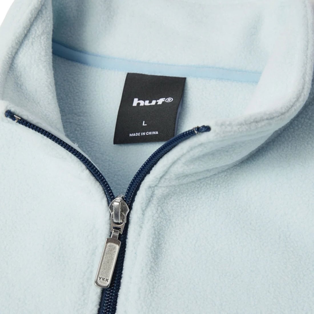 Huf Basecamp Quarter Zip Polar Fleece - Sky Blue - Mens Pullover Hoodie by Huf