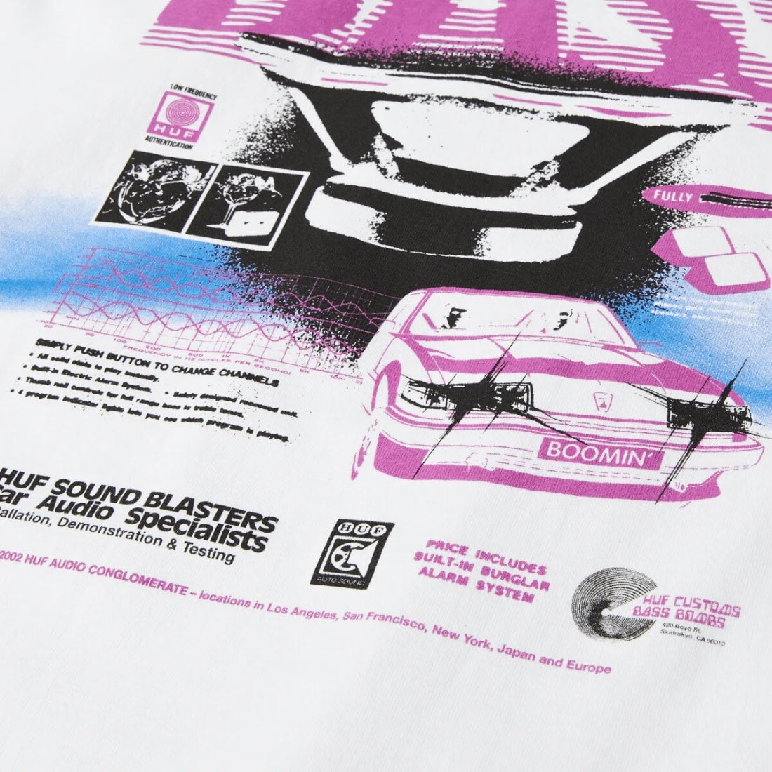 Huf Bass Power T-Shirt - White - Mens Graphic T-Shirt by Huf