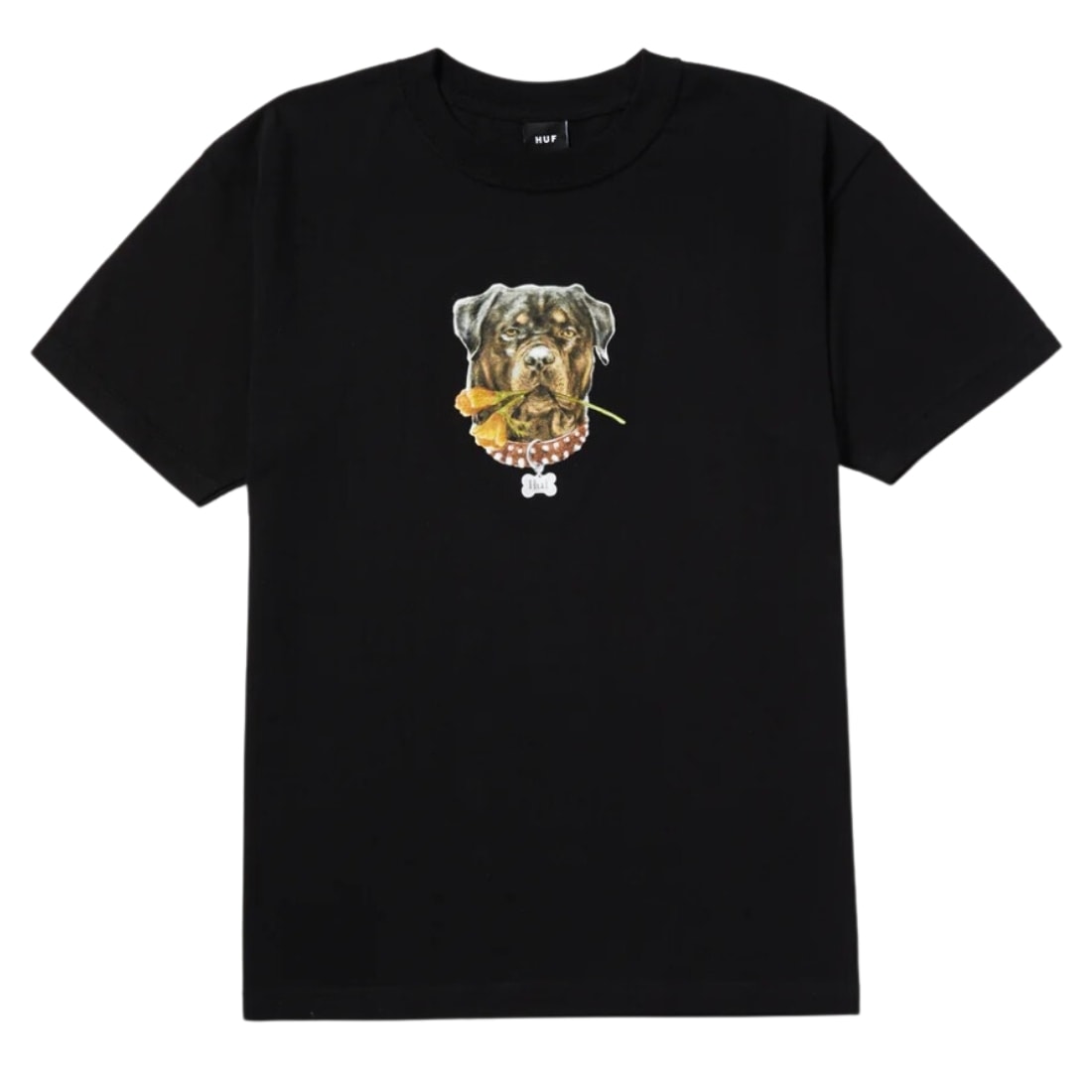 Huf Big Poppy T-Shirt - Black - Mens Skate Brand T-Shirt by Huf