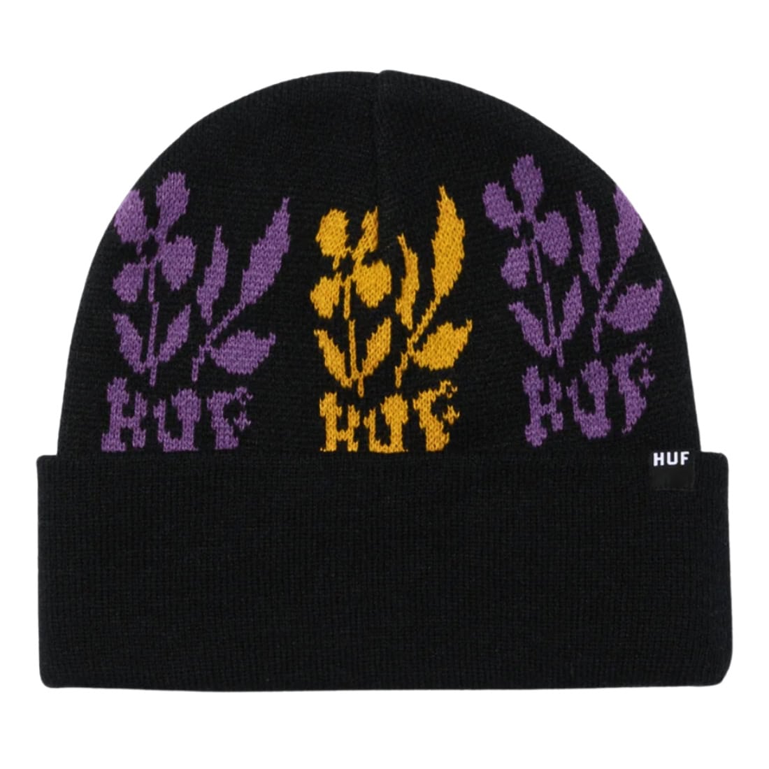 Huf Blossom Beanie - Black - Fold Beanie by Huf