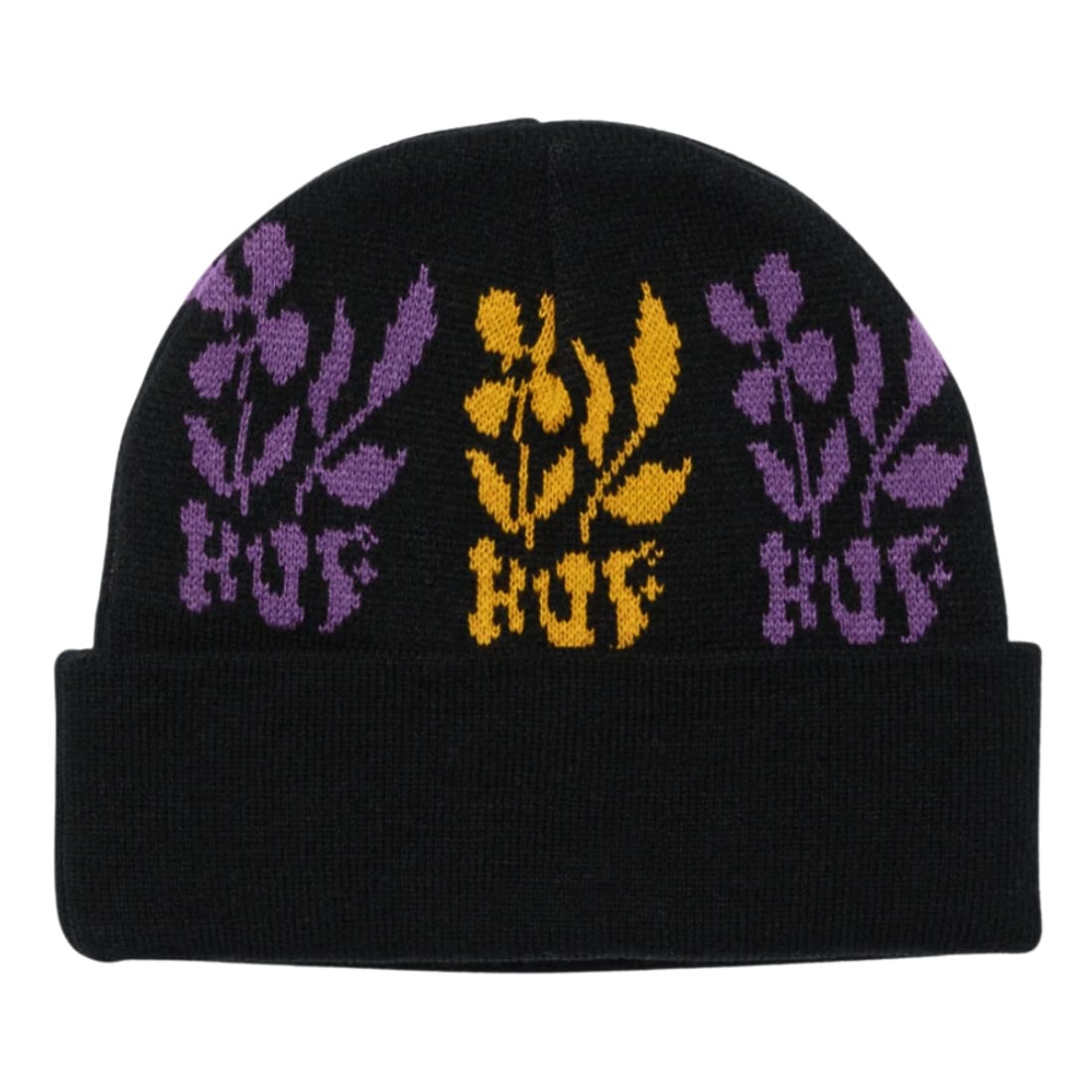 Huf Blossom Beanie - Black - Fold Beanie by Huf