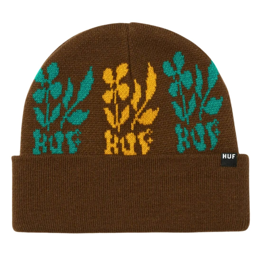 Huf Blossom Beanie - Coffee - Fold Beanie by Huf